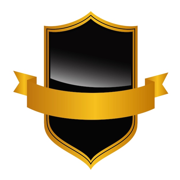 Goldenes Schild Band Vorlage Vektordesign
