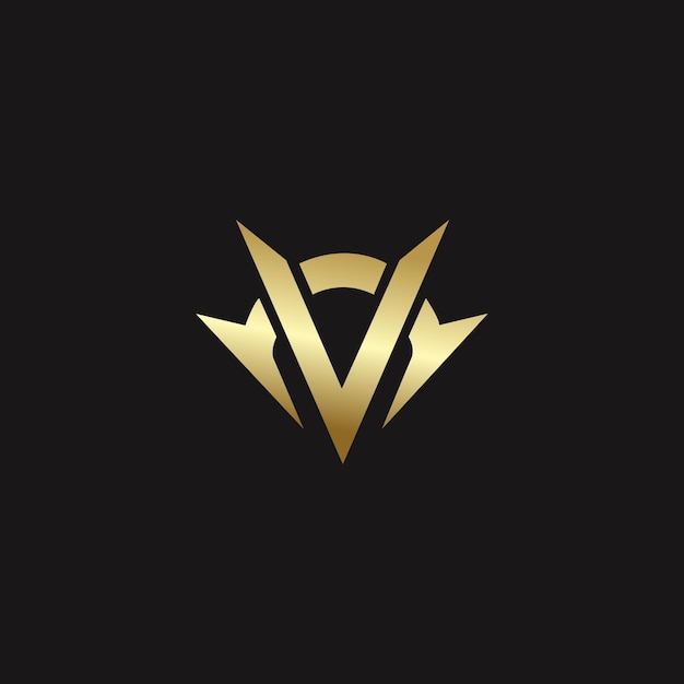 Goldenes V-Logo-Design