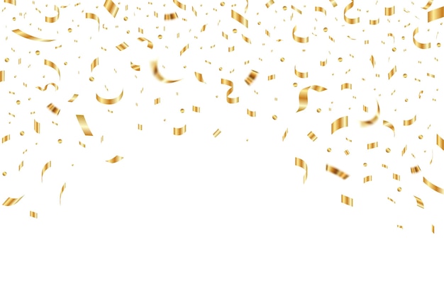 Goldes Konfetti-Hintergrund für Geburtstagsdesigns