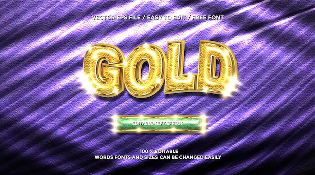 Goldfarbener 3D-Text-Effekt-Stil