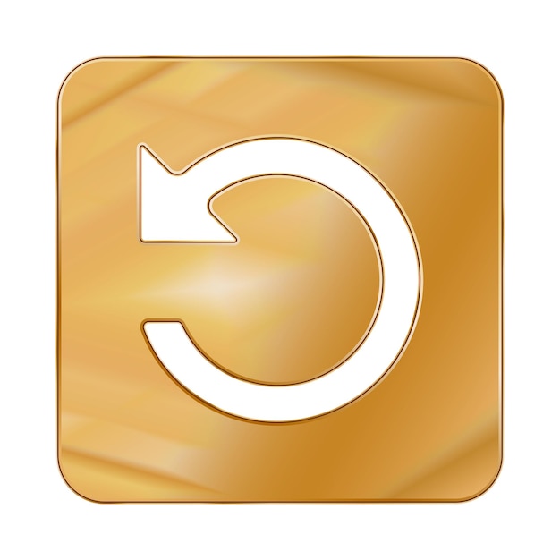 Goldfarbenes Metall Chrome-Websymbol Pfeil aktualisieren