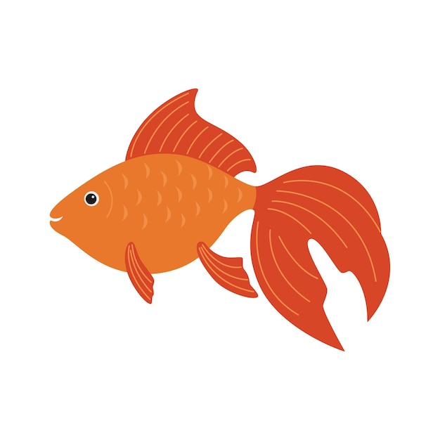 Goldfisch. bunte cartoon-flache aquarienfische-symbol für ihr design.