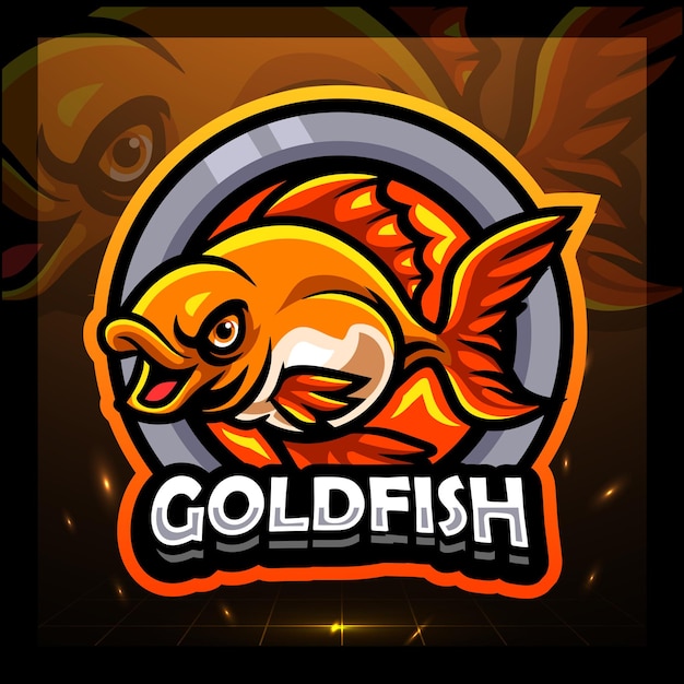 Goldfisch-Maskottchen-Esport-Logo-Design