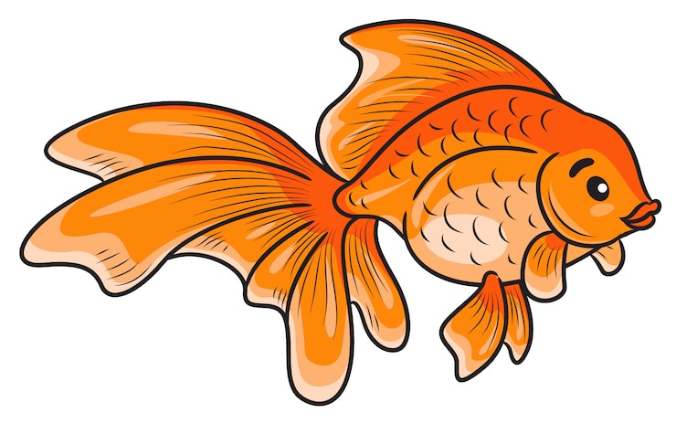 Vektor goldfisch-niedlicher cartoon