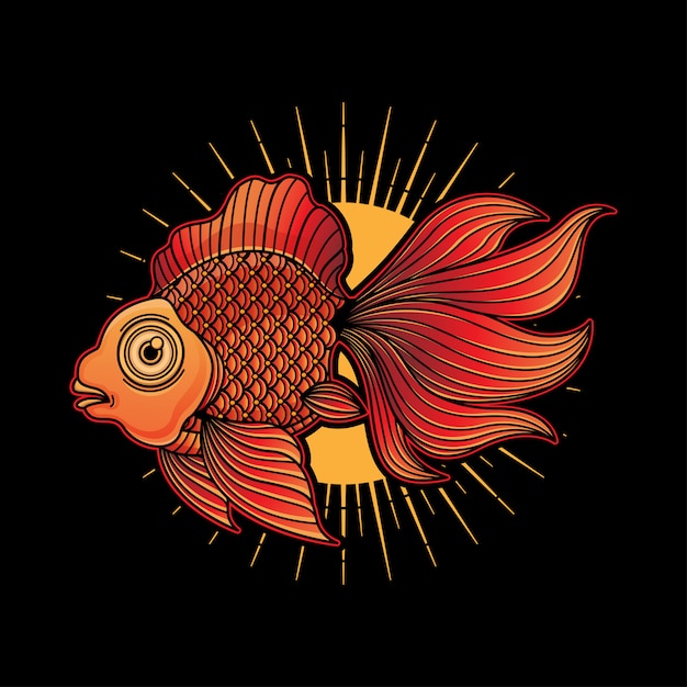 Goldfisch Tattoo Flash