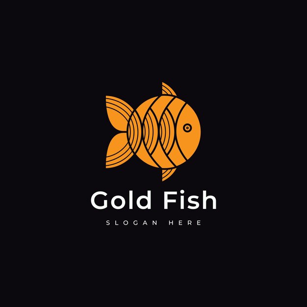 Goldfisch-tier-wasser-logo-design grafischer vektor