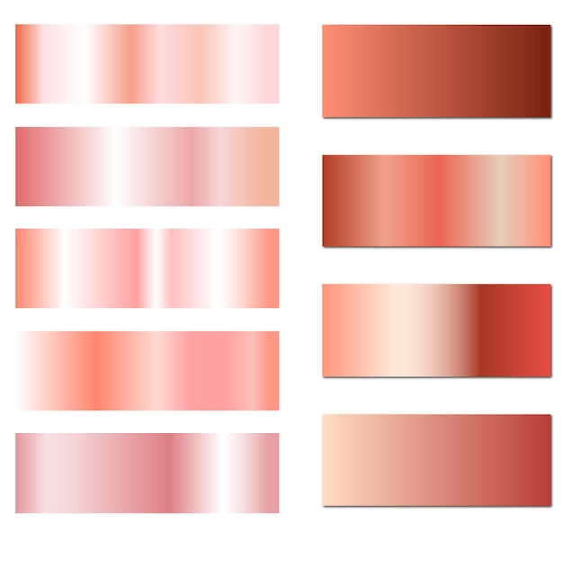 Goldfolie Rose Hintergrund Metall Gradient Vektorfarben Rosa Silber Kupfer Gold Textur