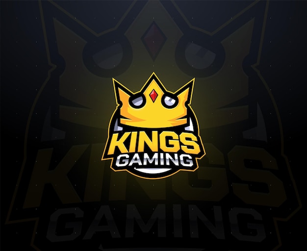 Goldgelbes king crown gaming-maskottchen-logo