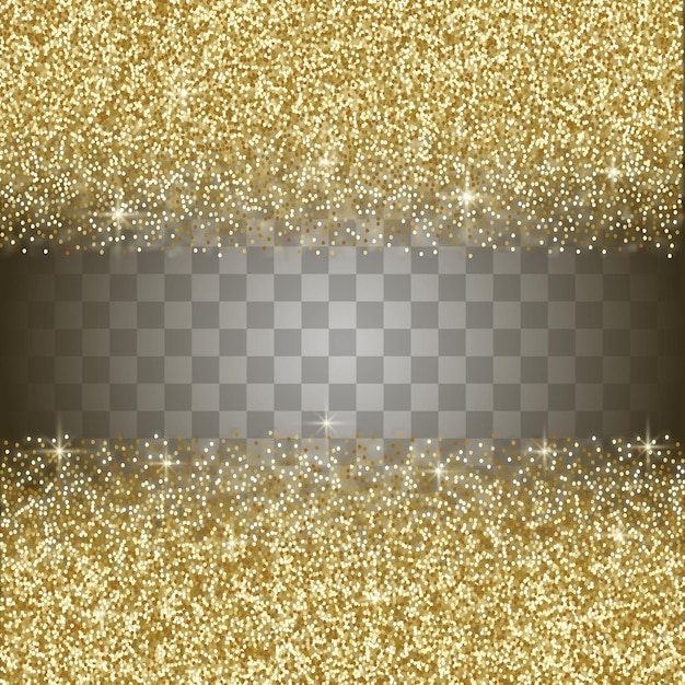 Vektor goldglitter abstrakter hintergrund, goldene scheine auf transparentem hintergrund, designvorlage