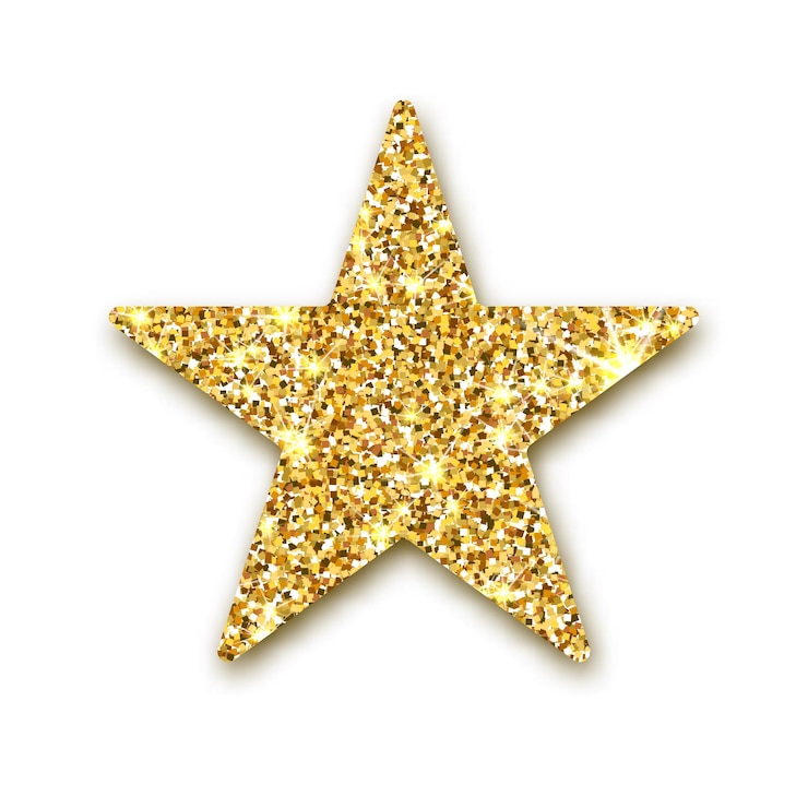 Vektor goldglitter-vektor-stern. goldener schein. bernsteinfarbene partikel. luxus-design-element.