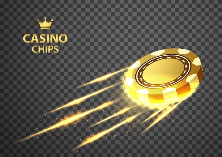 Vektor goldkasinopokerchips, die auf lokalisiertes transparentes schwarzes fliegen.