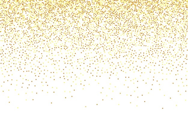 Goldkonfetti auf Rot. Isolierte goldene Staubpartikel. Vektorrundes Bokeh. Abstrakter schillernder Hintergrund. Flüssige Geburtstagskarte. Zufälliger Brauthintergrund. Folienrand. Geometrischer Jubiläumshintergrund.