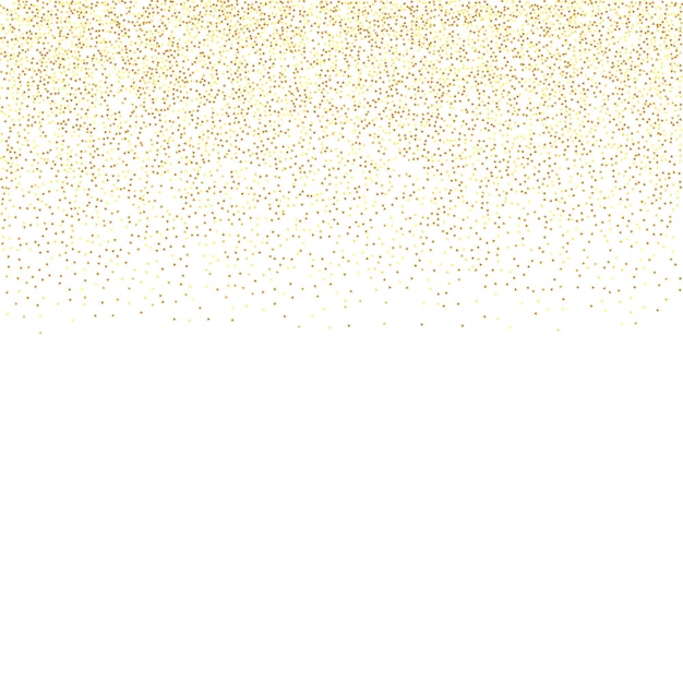 Goldkonfetti auf Rot. Isolierte goldene Staubpartikel. Vektorrundes Bokeh. Abstrakter schillernder Hintergrund. Folienrand. Geometrischer Jubiläumshintergrund. Flüssige Geburtstagskarte. Zufälliger Brauthintergrund.