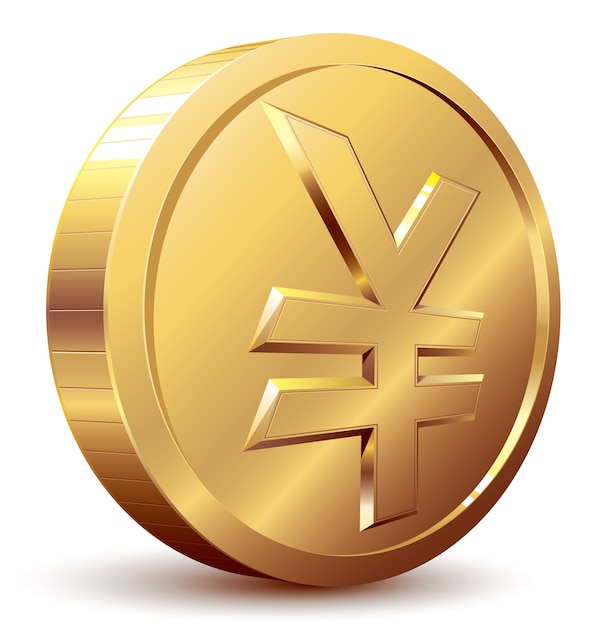 Vektor goldmünze mit yen-symbol