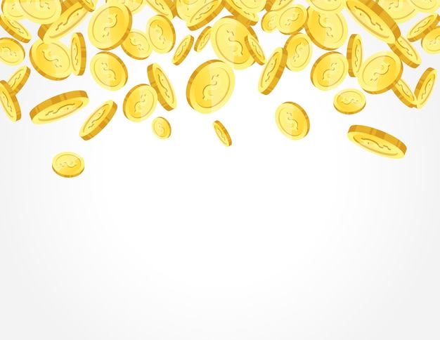 Vektor goldmünzen auf weißem hintergrund