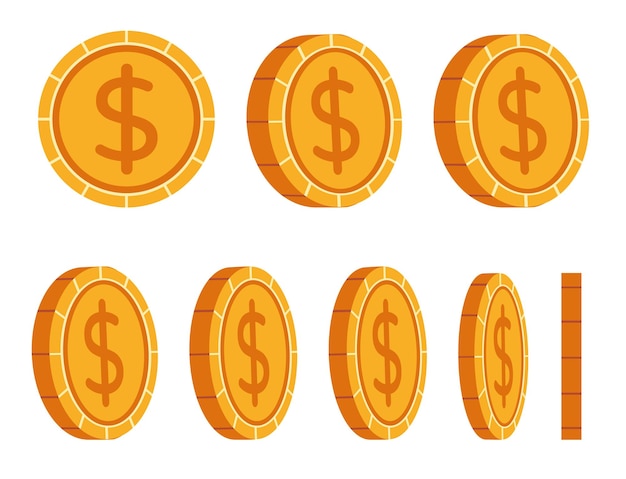 Vektor goldmünzen-geldstapel-aktionskonzept, flache grafikdesign-illustration