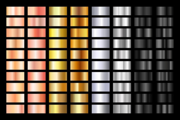 Vektor goldrosesilberschwarz und goldtextur-abstufungshintergrundsatz