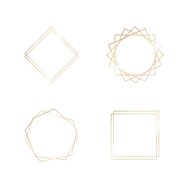 Vektor goldsammlung des dekorativen elements des geometrischen rahmens für karteneinladungs-art-deco-stil für ...