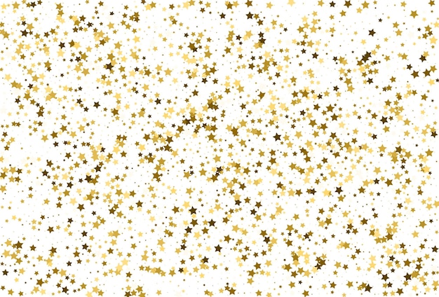 Goldsterne konfetti fallende goldene abstrakte dekoration für partygeburtstag feiern jubiläum oder event festlich holiday party dekor weihnachtssterne auf weißem hintergrund celebration vector