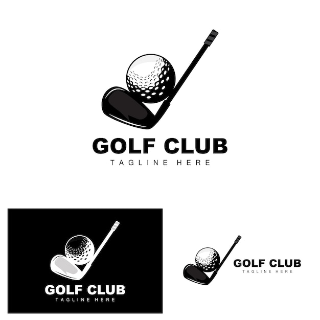 Golf Ball Logo Vektor Stick Golf Outdoor Sport Spiel Disziplin Design Symbol Vorlage