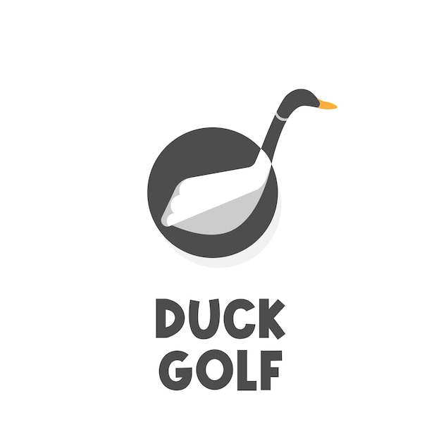 Golf-Ente-einfaches abstraktes Illustrations-Logo