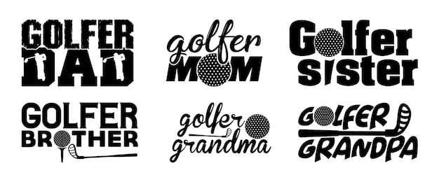 Golf-familien-t-shirt-design-bundle golf-shirt vektor-golf-t-shirt-design-kollektion