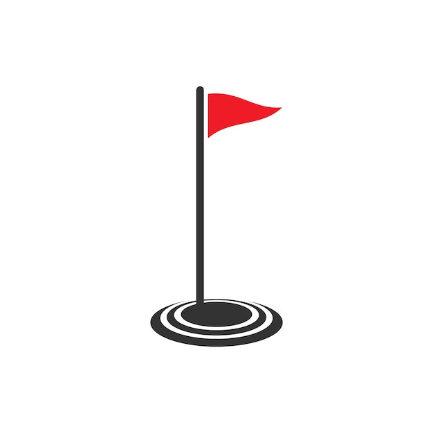 Vektor golf-flaggen-logo-vorlage, vektor-illustration, icon-design