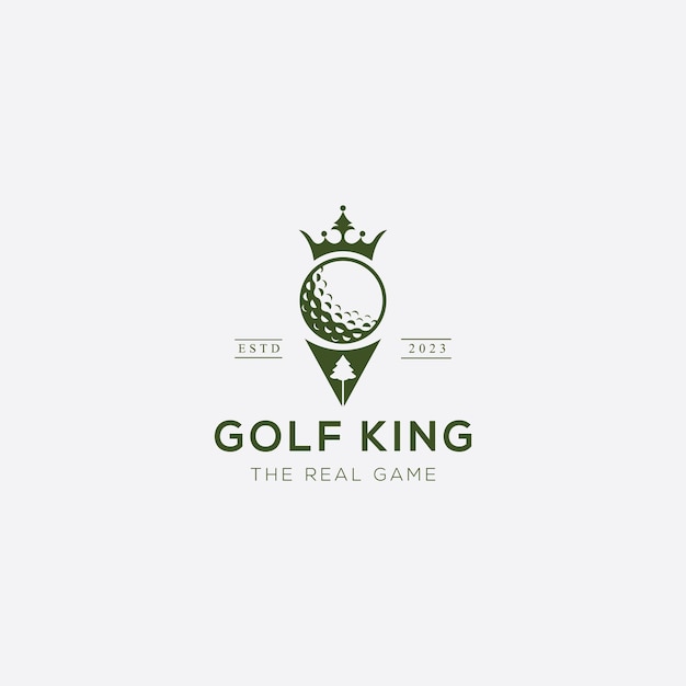 Vektor golf king-logo-design-vorlage