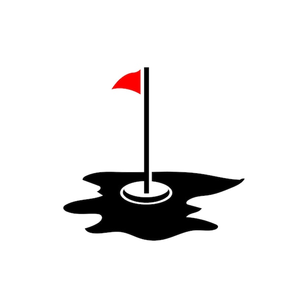 Vektor golf-logo-design-design-vektor-golfball- und golfschläger-turnier-illustrationsvorlage