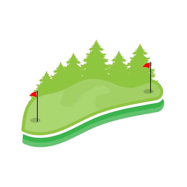 Golf-logo-design-design-vektor-golfball- und golfschläger-turnier-illustrationsvorlage