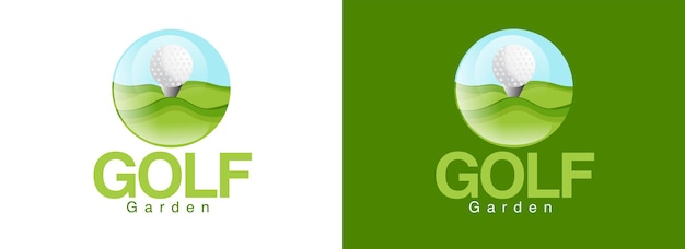 Golf-Logo-Design mit Garten