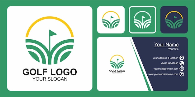 Golf-logo-design und visitenkarte