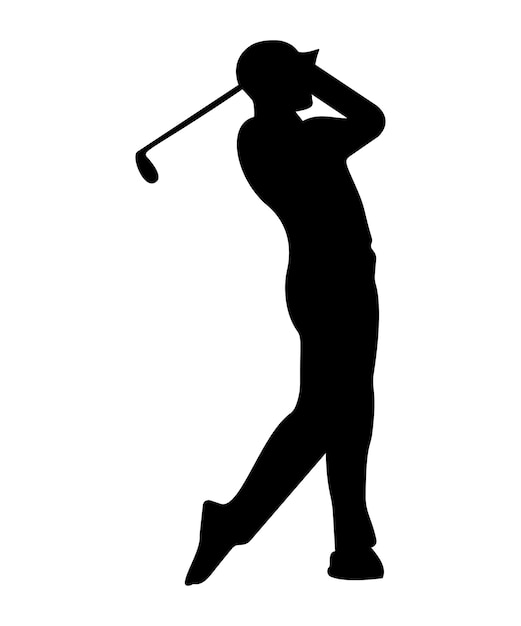 Golf mit schwarzen Silhouetten