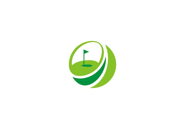 Vektor golf- und globus-logo-ikonen-design