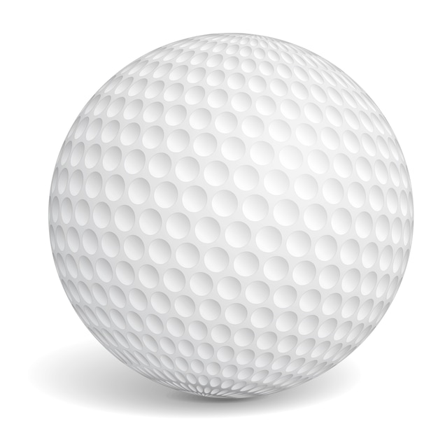 Vektor golfball auf weißem hintergrund