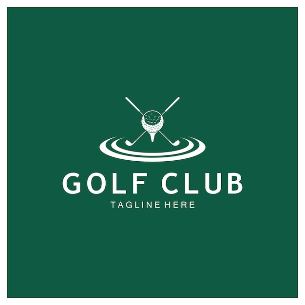 Golfball-Logo Golfschläger-Logo für professionelles Golfteam-Golfclub-Turnier-Golfgeschäft