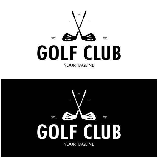 Golfball-logo golfschläger-logo für professionelles golfteam-golfclub-turnier-golfgeschäft