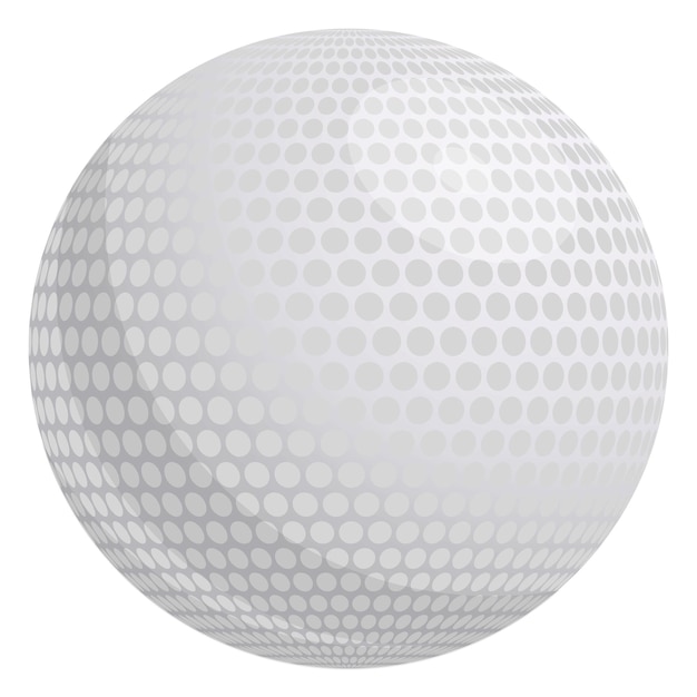 Golfball über weißer lokalisierter vektorillustration