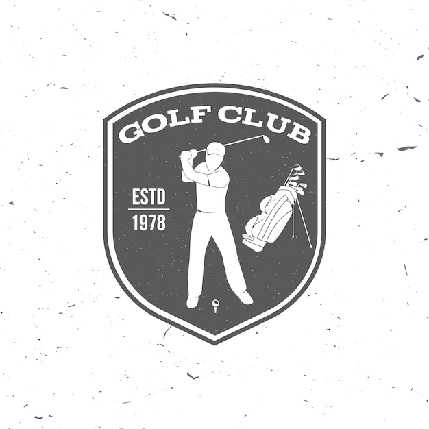 Golfclubkonzept mit golfer und tasche