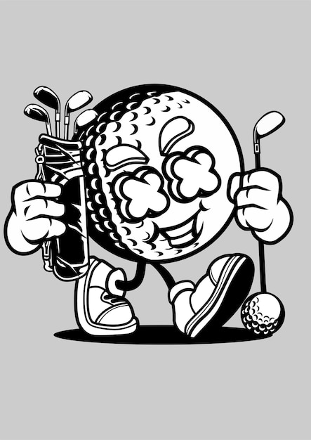 Vektor golfer-cartoon-figur