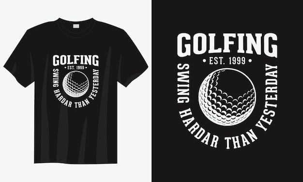 Golfschwung härter als gestern vintage typografie golf t-shirt design illustration