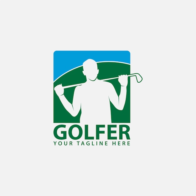 Golfspieler-logo-design-vorlage