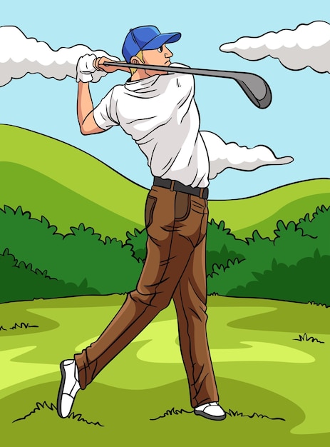 Vektor golfsport farbige cartoon-illustration
