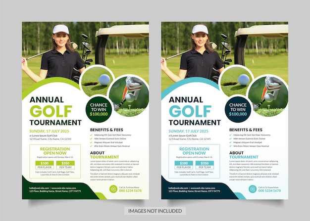 Vektor golfturnier-flyer-plakat-design-vorlage