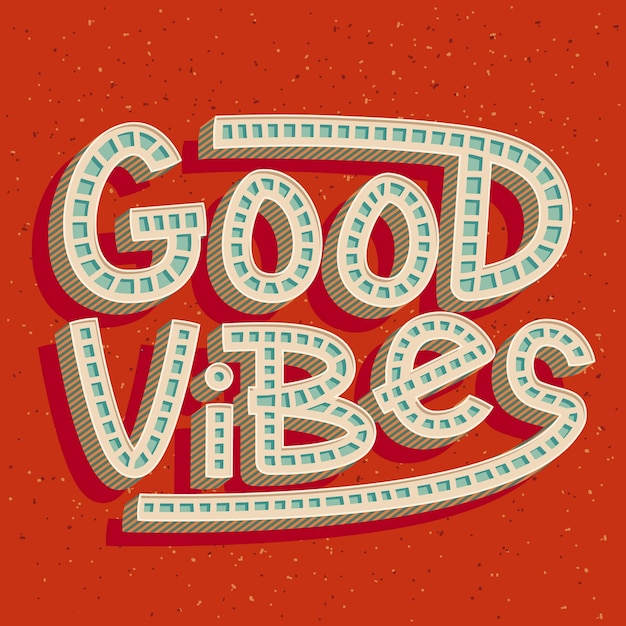 Vektor good vibes buntes vintage poster