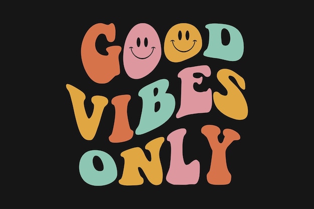 Good Vibes Only Retro gewelltes Typografie-T-Shirt