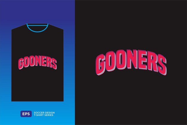 Gooner-Fußball-T-Shirt Design-Grafik