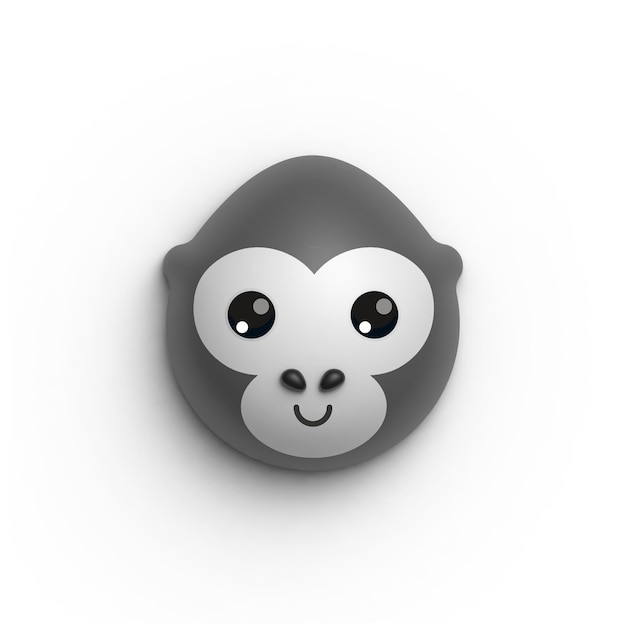 Gorilla aufgeblähte bearbeitbare Tiergesicht-Design-Vorlage