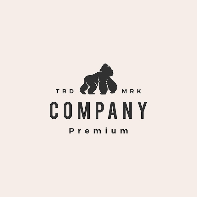 Gorilla hipster vintage-logo