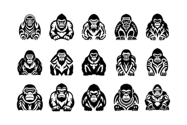 Gorilla-illustrationsdesign-kollektion